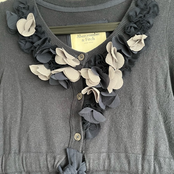 Abercrombie and Fitch Cardigan Navy Blue Floral - Picture 5 of 5